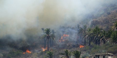 Valle Gran Rey, durente el incendio